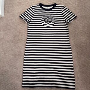 Tory Burch Navy and White Striped Kids Dress